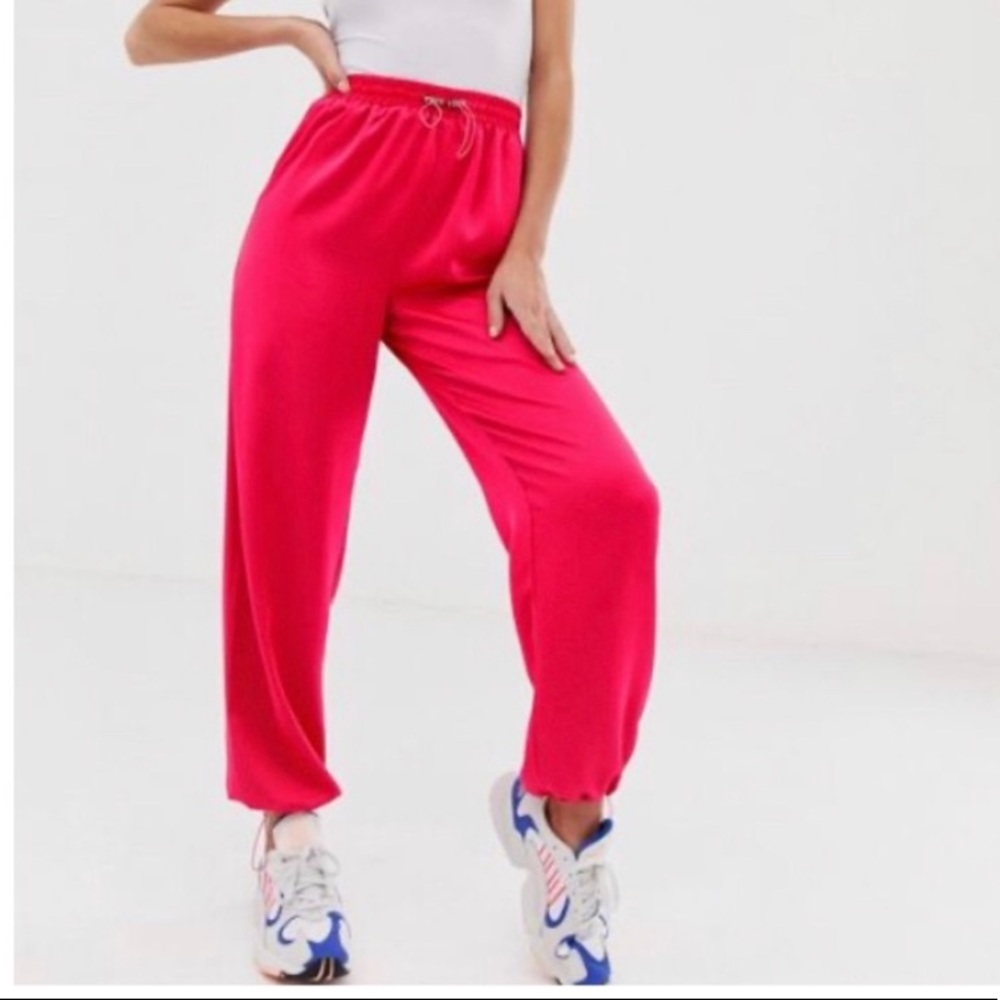 Silky Pink Cargo Pants